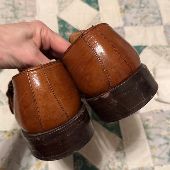 Prada Men's Tan Leather Buckle Loafers